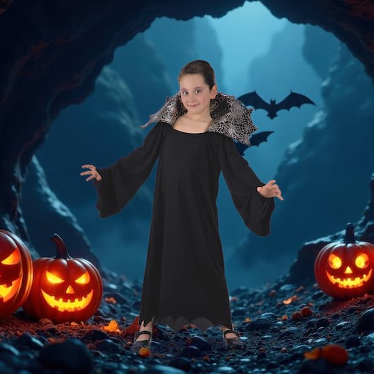 Black & Gray Vampire Girl's Costume By Northlight in Black/Gray | Medium | Michaels®